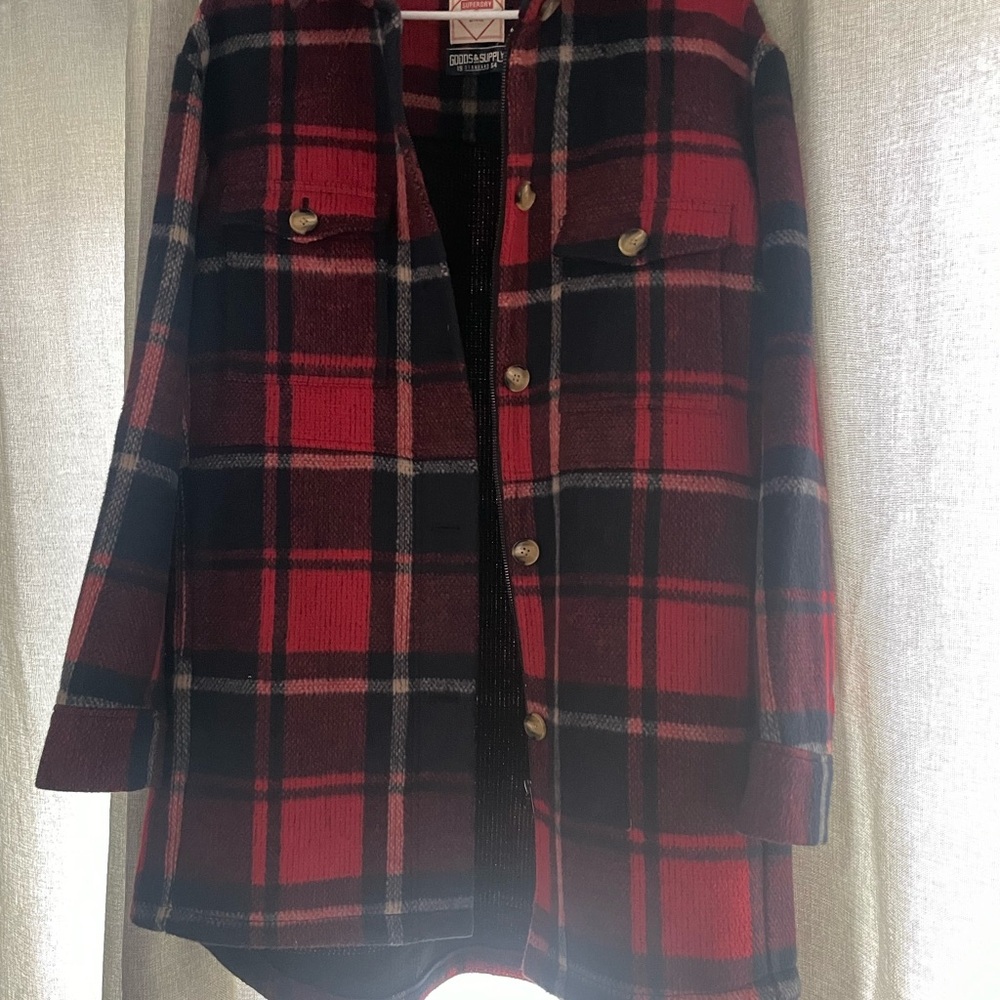 Plaid Red and Black Women's Jacket